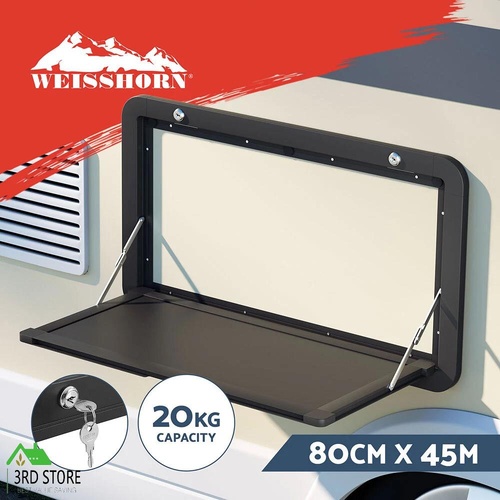 Weisshorn Caravan Table 800 x 450mm Folding Lockable Black