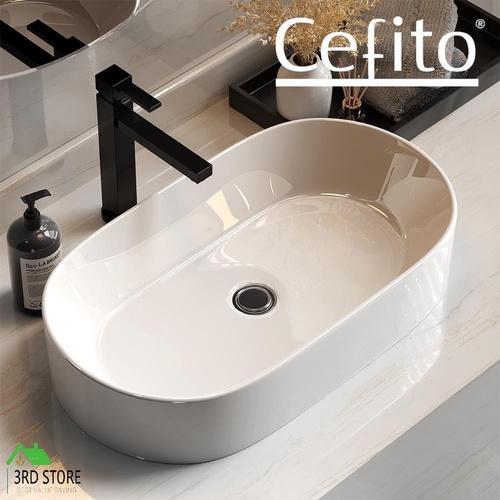 Cefito Bathroom Basin Vanity Ceramic Basin Above Counter Hand Wash Long Shape