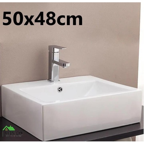 DELLA FRANCESCA CERAMIC RECTANGULAR ABOVE COUNTERTOP BASIN FOR VANITY