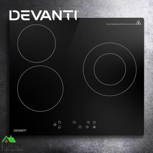 Devanti Electric Ceramic Cooktop 60cm Kitchen Cooker 4 Burner Hob Touch Control 5200W