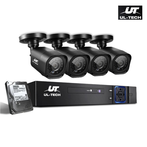 UL-Tech CCTV Security System 2TB 4CH DVR 1080P Video 4 Camera Set
