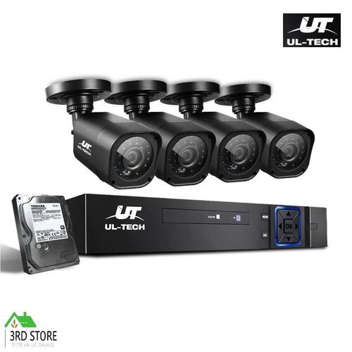 UL-Tech CCTV Security System 2TB 4CH DVR 1080P Video 4 Camera Set