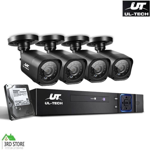 UL-tech Home CCTV Security System Camera 4CH DVR 1080P 1500TVL 1TB Outdoor Home