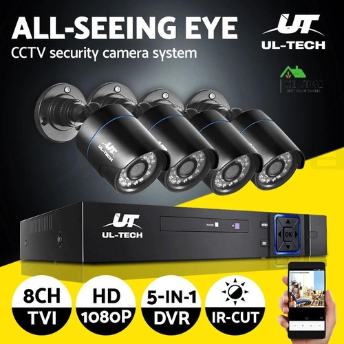 UL-tech CCTV Home Security System 8CH DVR 1080P Camera Outdoor Day Night IP Kit