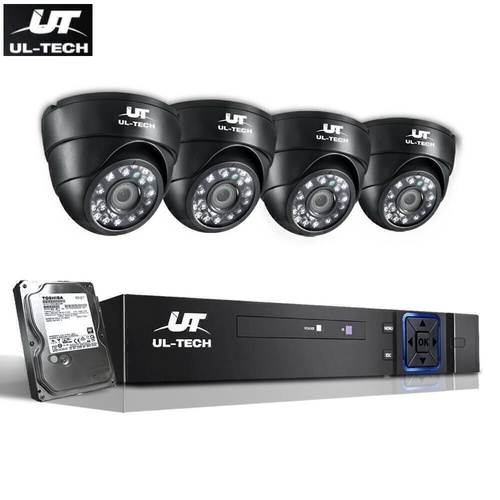 UL-Tech CCTV Security System 2TB 8CH DVR 1080P 4 Camera Sets
