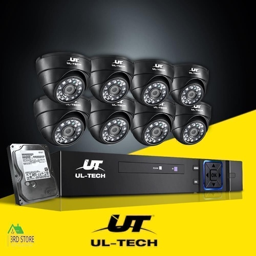 UL-Tech CCTV Security System 2TB 8CH DVR 1080P 8 Camera Sets