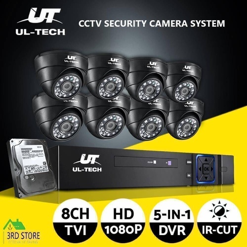 UL-tech CCTV Camera Home Security System 8CH DVR 1080P 1TB Outdoor IP Day Night