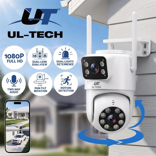 UL-Tech 2.5K Security Camera Wireless Outdoor, Dual-Lens Colour Night Vision