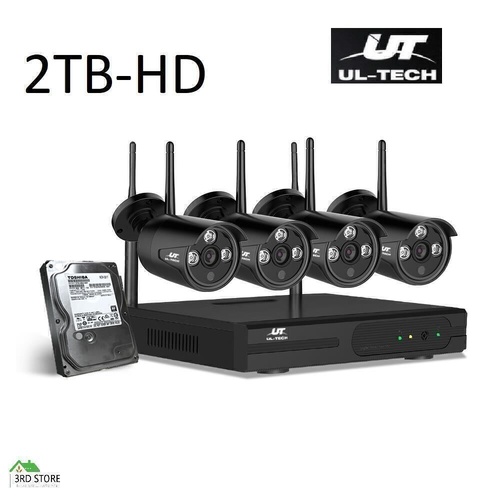 UL-Tech CCTV Wireless Security System 2TB 8CH NVR 1080P 4 Camera Sets