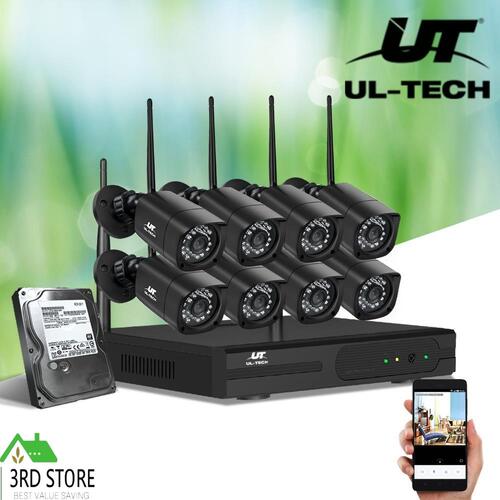 UL-tech 3MP Wireless CCTV Home WIFI Camera Security System IP Outdoor 8CH 4TB