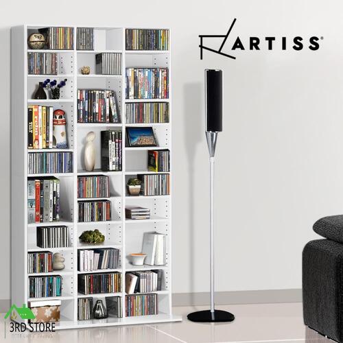 Artiss 528 DVD/1116 CD Storage Shelf Media Rack Stand Cupboard Book Unit White