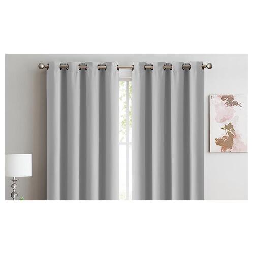 2X BLOCKOUT CURTAINS PANELS 3 LAYERS EYELET ROOM DARKENING 140X230CM GREY