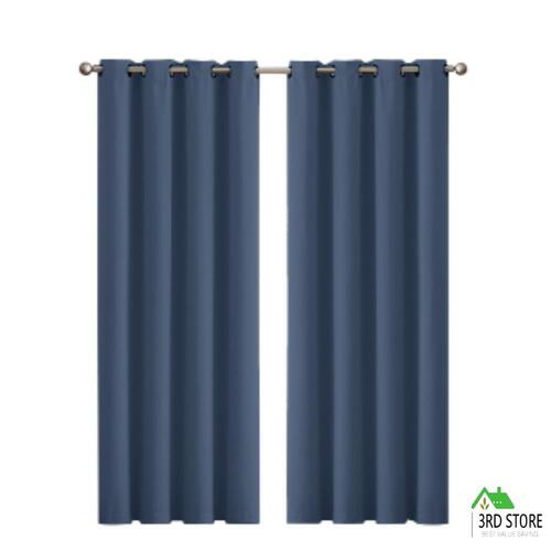 2 Pcs 140x230cm 90% Blockout Curtains with 3 Layers in Indigo Colour