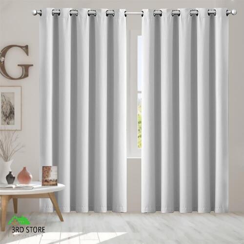 2x 180x230cm 90% Blockout Curtains Blackout Window Curtain Draperies Pair GREY