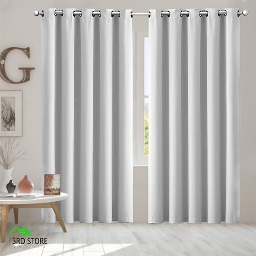 2 Pcs 180x230cm 90% Blockout Curtains with 3 Layers in Grey Colour