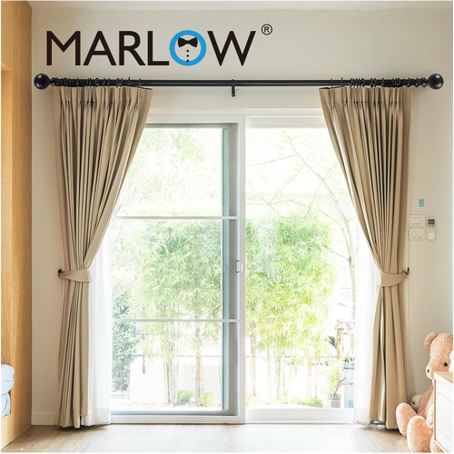 Marlow Curtain Rod Extendable Rail Pole Bracket End Set Steel Adjustable 900mm