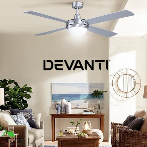 Devanti 52'' Ceiling Fan Fans Light Remote Control Fans 130cm 4 Blades Aluminum