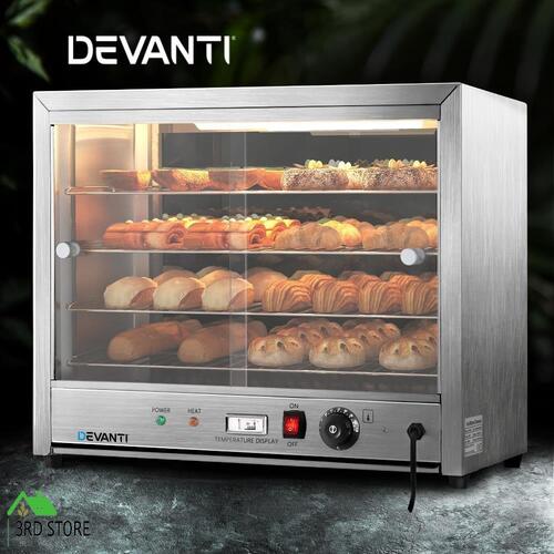 RETURNs Devanti Commercial Food Warmer Electric Pie Hot Display Showcase Cabinet 4 Tier