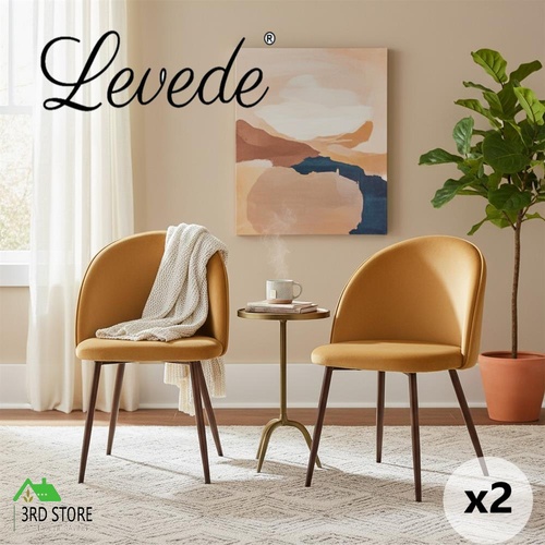 Levede 2x Dining Chairs French Provincial Kitchen Cafe Lounge Sofa Upholstered