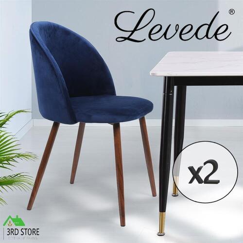 Levede 2x Dining Chairs French Provincial Kitchen Cafe Lounge Sofa Upholstered