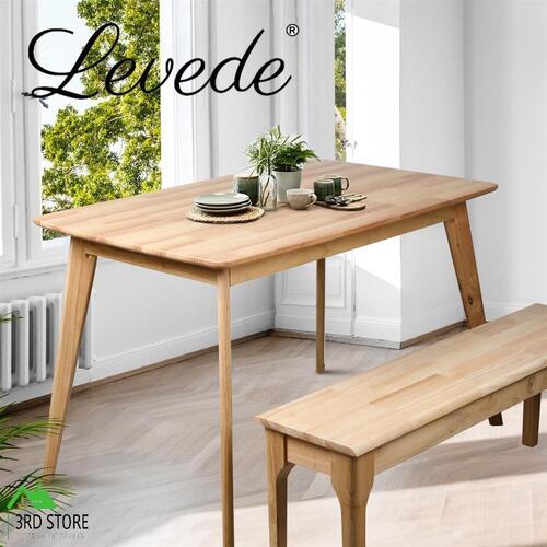 Levede Dining Table Coffee Tables Industrial Wooden Kitchen Modern Furniture Oak