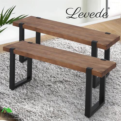 Levede 2x Dining Chairs Bench Chair Seat Wooden Kitchen Outdoor Garden Patio