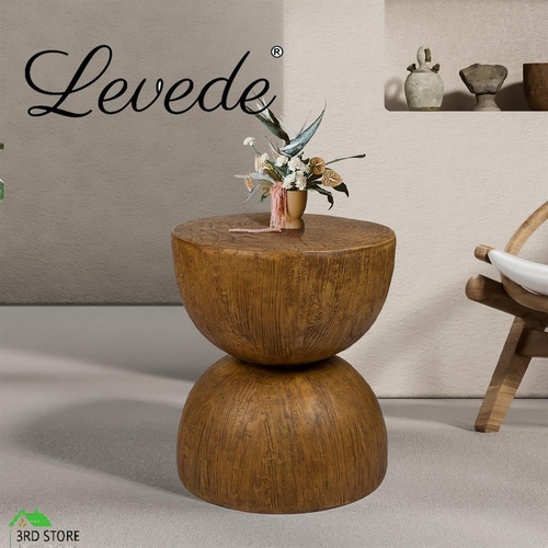 Levede Side Table Terrazzo Coffee Tables Hourglass Magnesia Stool Stand Top 40cm