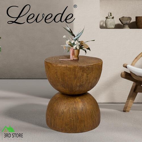Levede Side Table Terrazzo Coffee Tables Hourglass Magnesia Stool Stand Top 40cm