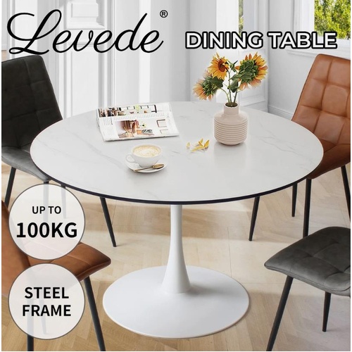 Levede Dining Table Kitchen 6 Person Marble Tulip Round Dinner Tables 120cm