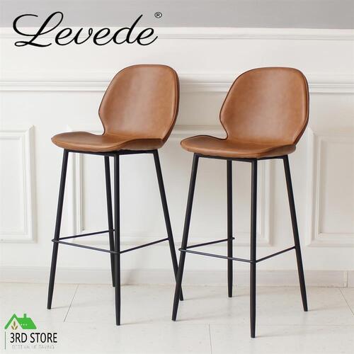Levede 2x Bar Stool Barstools Counter Chair PU Padded Kitchen Pub Restaurant
