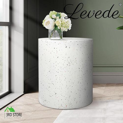 Levede Side Table Terrazzo Round Side Table Magnesia Stone Concrete Stool