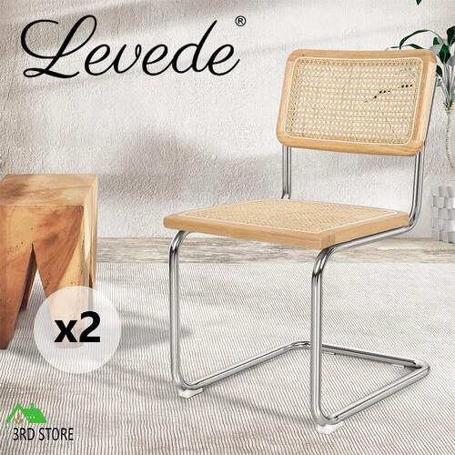 Levede 2x Dining Chairs Cesca Chair Replica Mid Century Modern Rattan Backrest