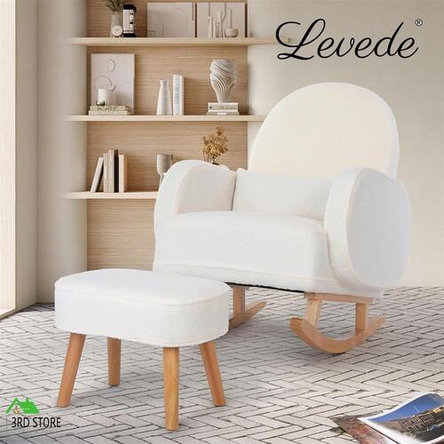 Levede Rocking Chair Nursery Rocker Armchair Lounge Lazy Sofa Ottoman Footstool