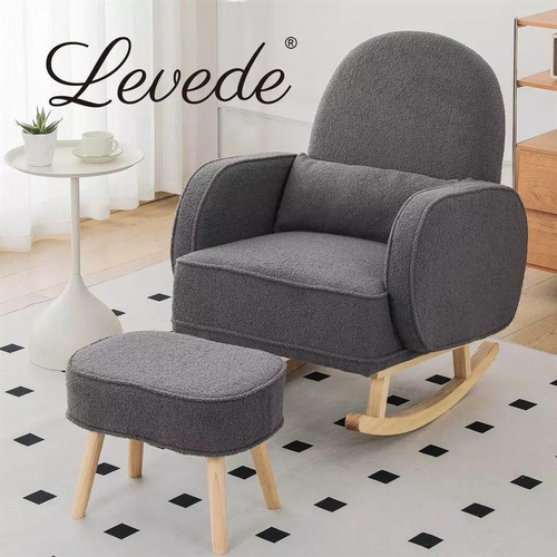 Levede Rocking Chair Nursery Rocker Armchair Lounge Lazy Sofa Ottoman Footstool