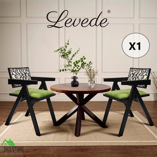 Levede 1x Dining Chair Solid Wood Armchair Accent Chair Retro Backrest Chair
