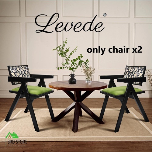 RETURNs Levede 2x Dining Chair Accent Armchair Retro Kitchen Chairs Upholstered Backyard