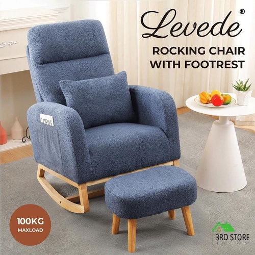 RETURNs Levede Rocking Chair Ottoman Footrest With Side Pocket Missing Footrest