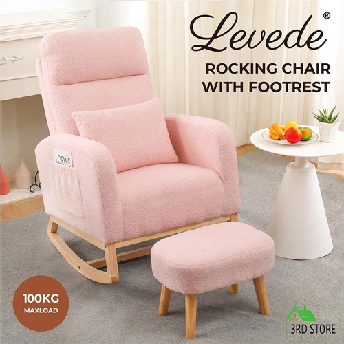 RETURNs Levede Rocking Chair Ottoman Footrest With Side Pocket Missing Footrest