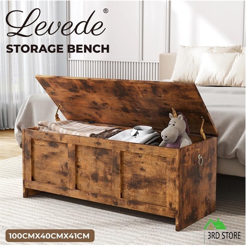 Levede Storage Bench Rustic Wooden Cabinet Chest Table Toy Box Indoor Furniture