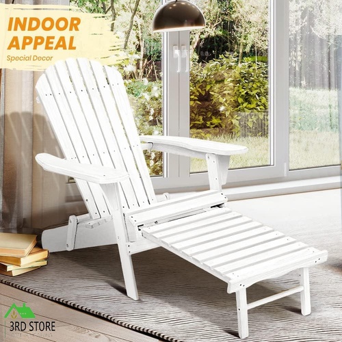 Groverdi Wooden Outdoor Folding Adirondack Chair Patio Weather-Resistant Furnitu