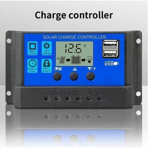 Solar Panel Charge Controller Regulator 12V/24V auto dual USB 20A Battery PWM AU
