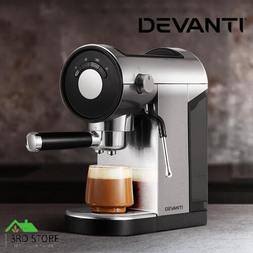 RETURNs Devanti Coffee Machine Espresso Maker 20 Bar Milk Frother Cappuccino Latte Cafe