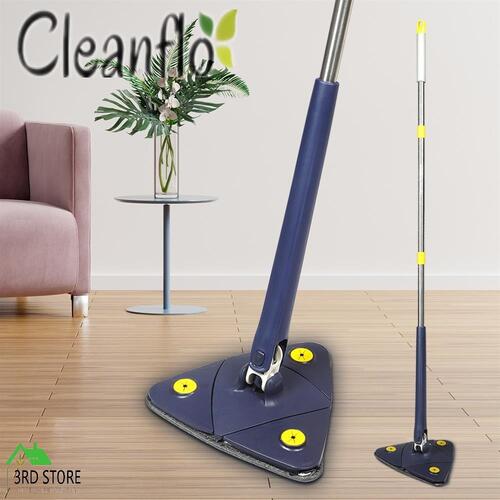 Cleanflo Cleaning Mop 360° Rotatable Spin Head +5 Pad Adjustable Multifunctional