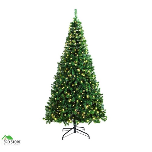 Mazam Christmas Tree Xmas Decorations 2.4M 8FT Home Decor Green with LED lights