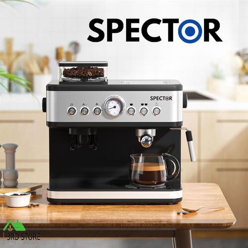 Spector Coffee Machine Espresso Capsule 2 In 1 Maker Bean Grinder Flat White