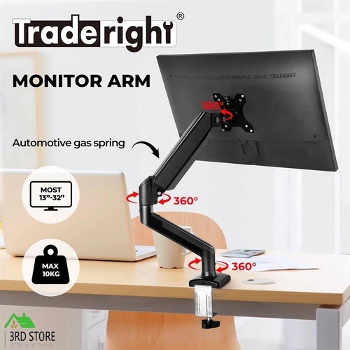 Traderight Monitor Riser Stand Single Arm Holder Screen TV LED Bracket Desk 32''