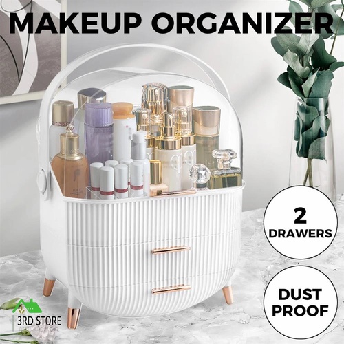 Makeup Organizer Case Drawer Portable Cosmetic Jewellery Storage Box White