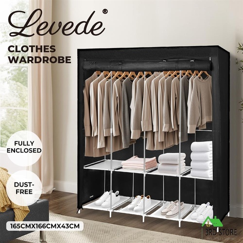 Levede 166CM Portable Closet Wardrobe Clothes Rack Storage Organiser w/Shelf