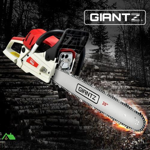 Giantz 62CC Chainsaw Commercial Petrol 20" Bar E-Start 20 Bar Chain Saw