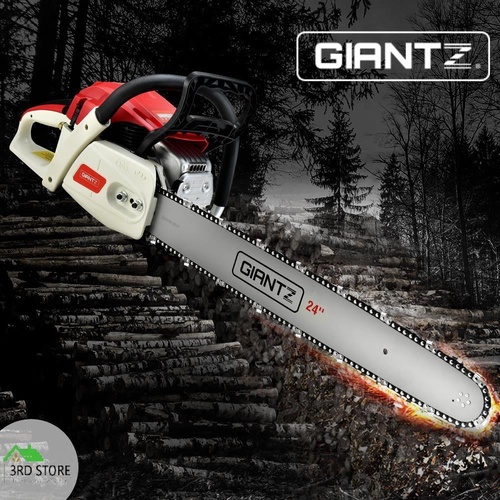 RETURNs Giantz 88cc Commercial Petrol Chainsaw E-Start 24 Bar Pruning Chain Saw